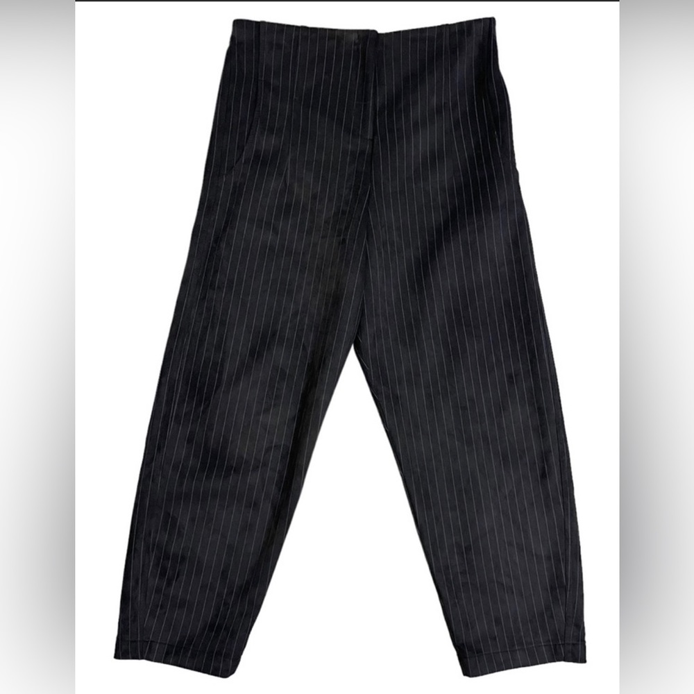 Ruti Pinstripe Black High Rise
Straight Leg Micro Velour Pants